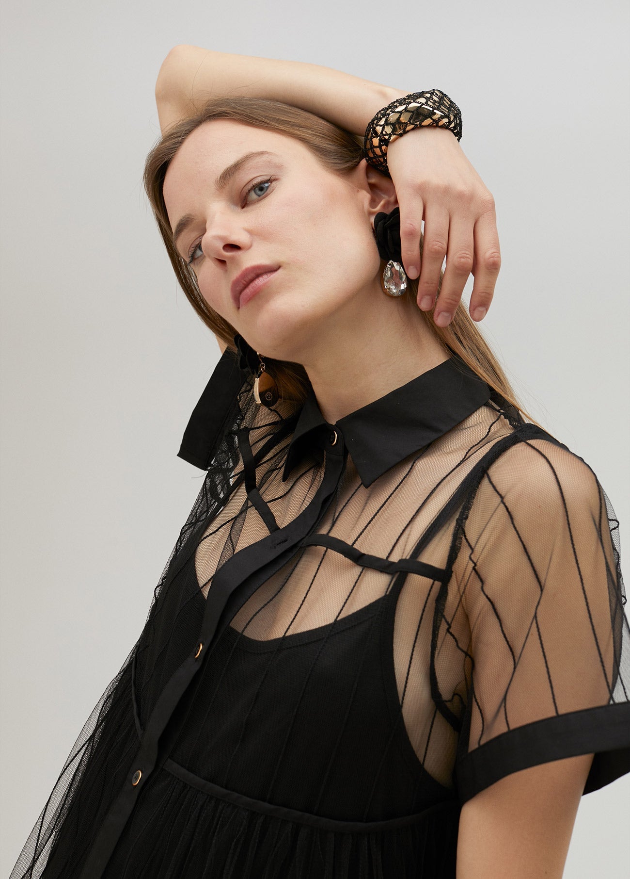 Black tulle dress