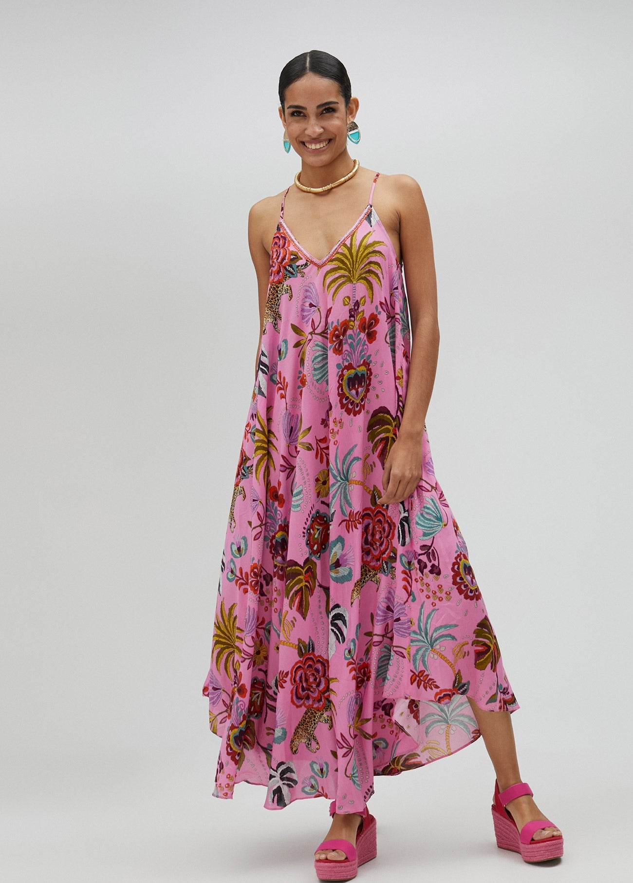 Long printed dress