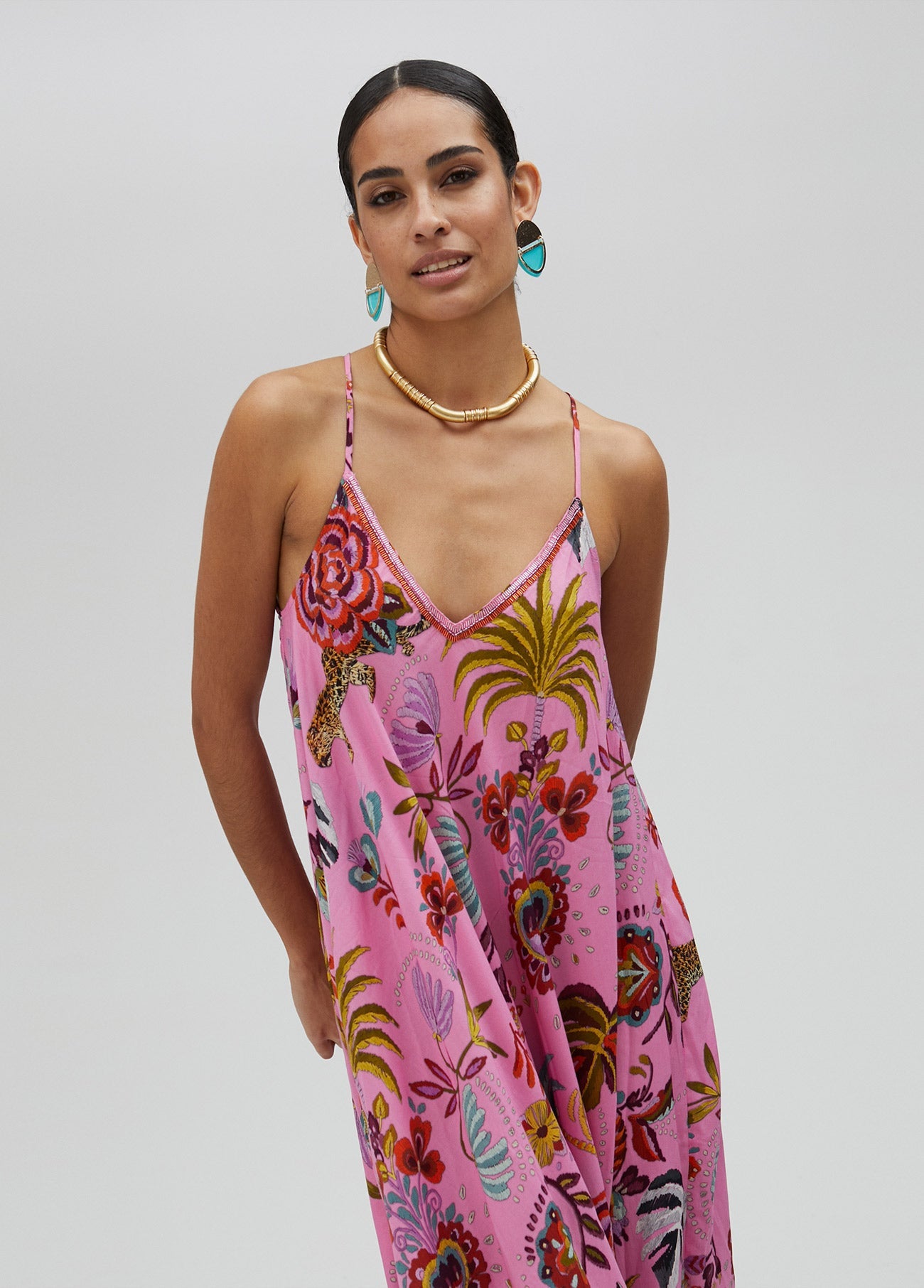 Long printed dress