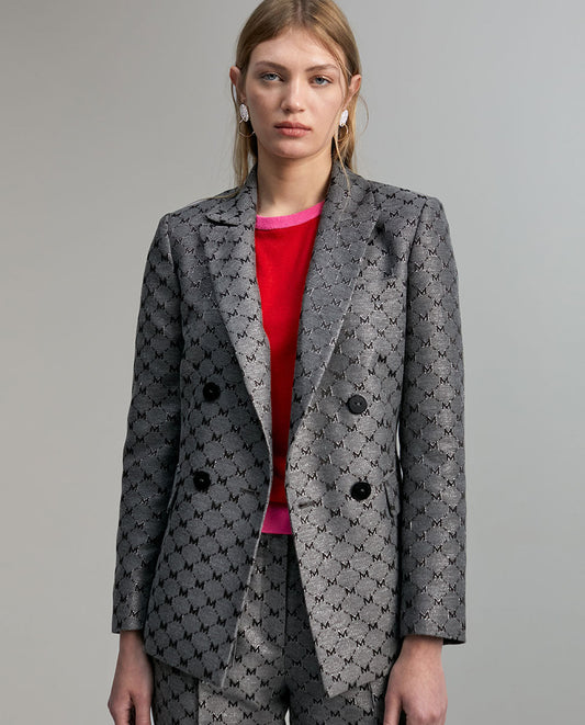 Jacquard monogram blazer