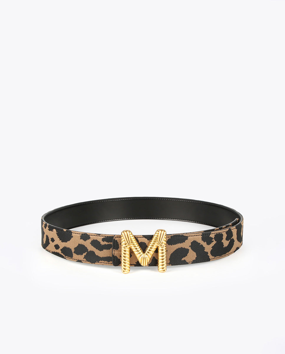 Reversible animal print and black belt