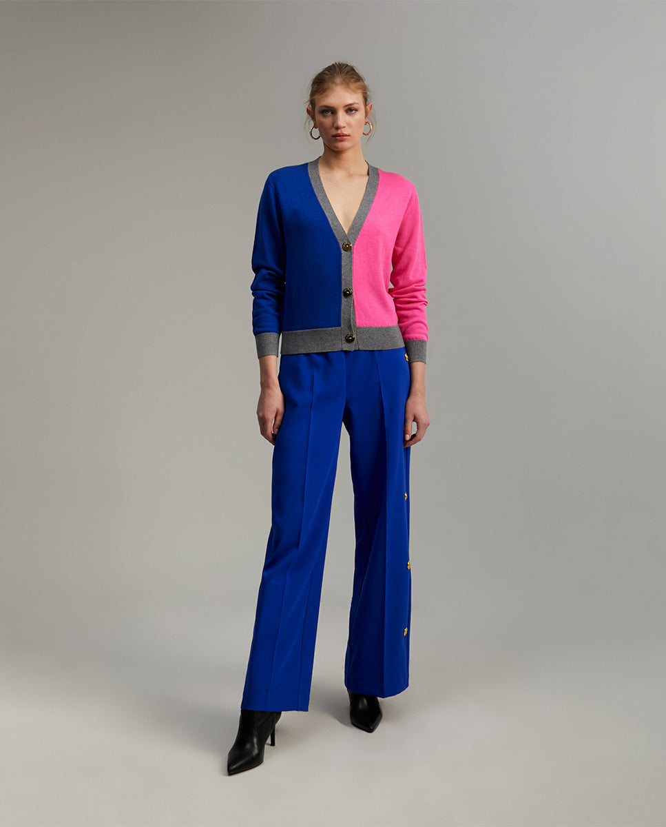 Three-tone cardigan