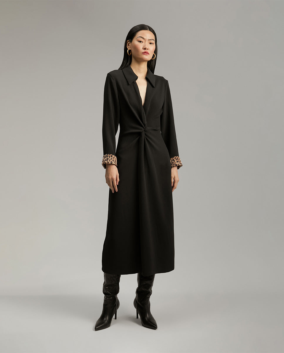 Knotted midi dress