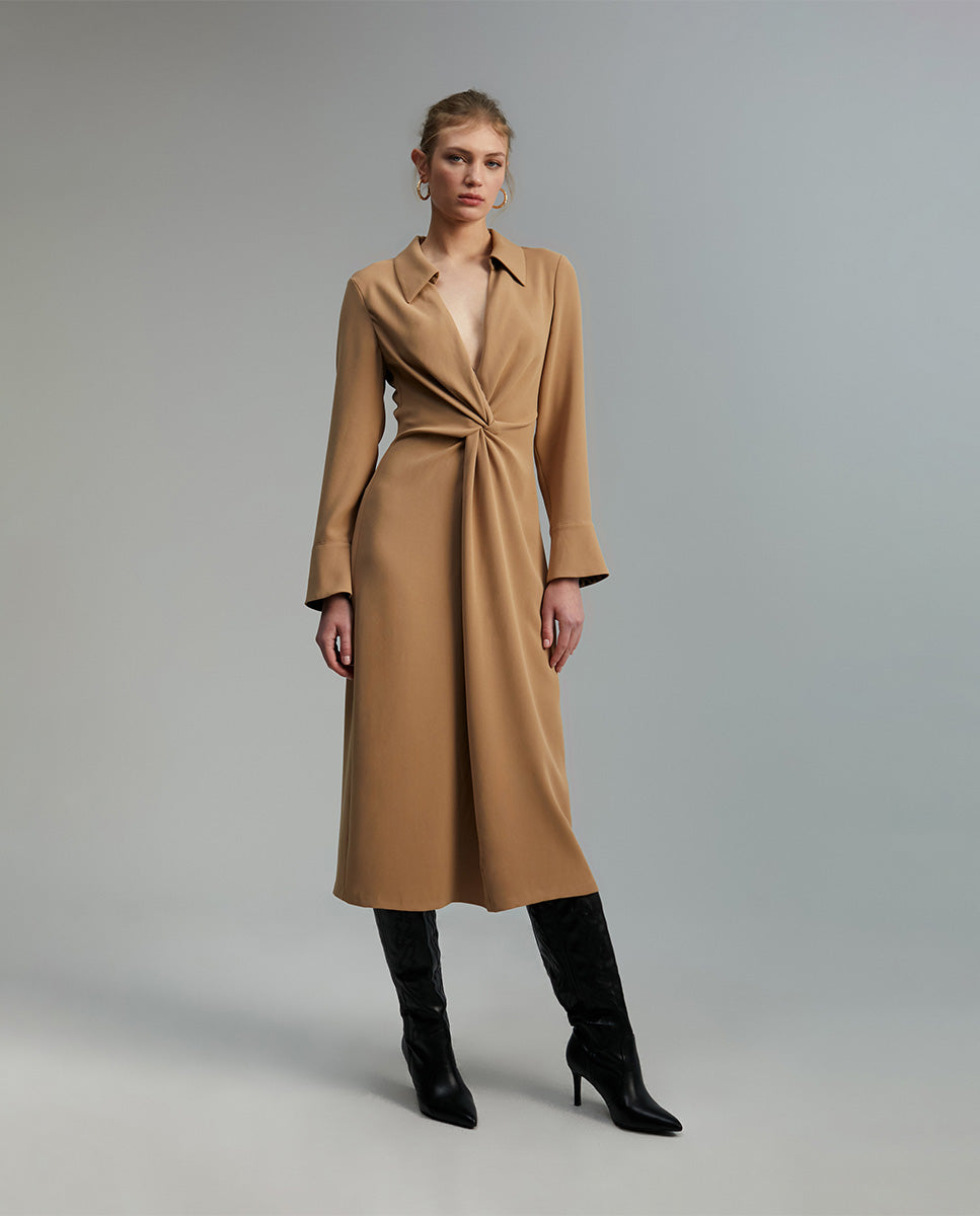 Knotted midi dress