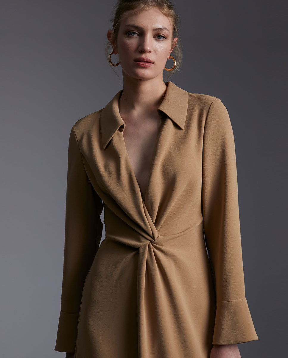 Knotted midi dress