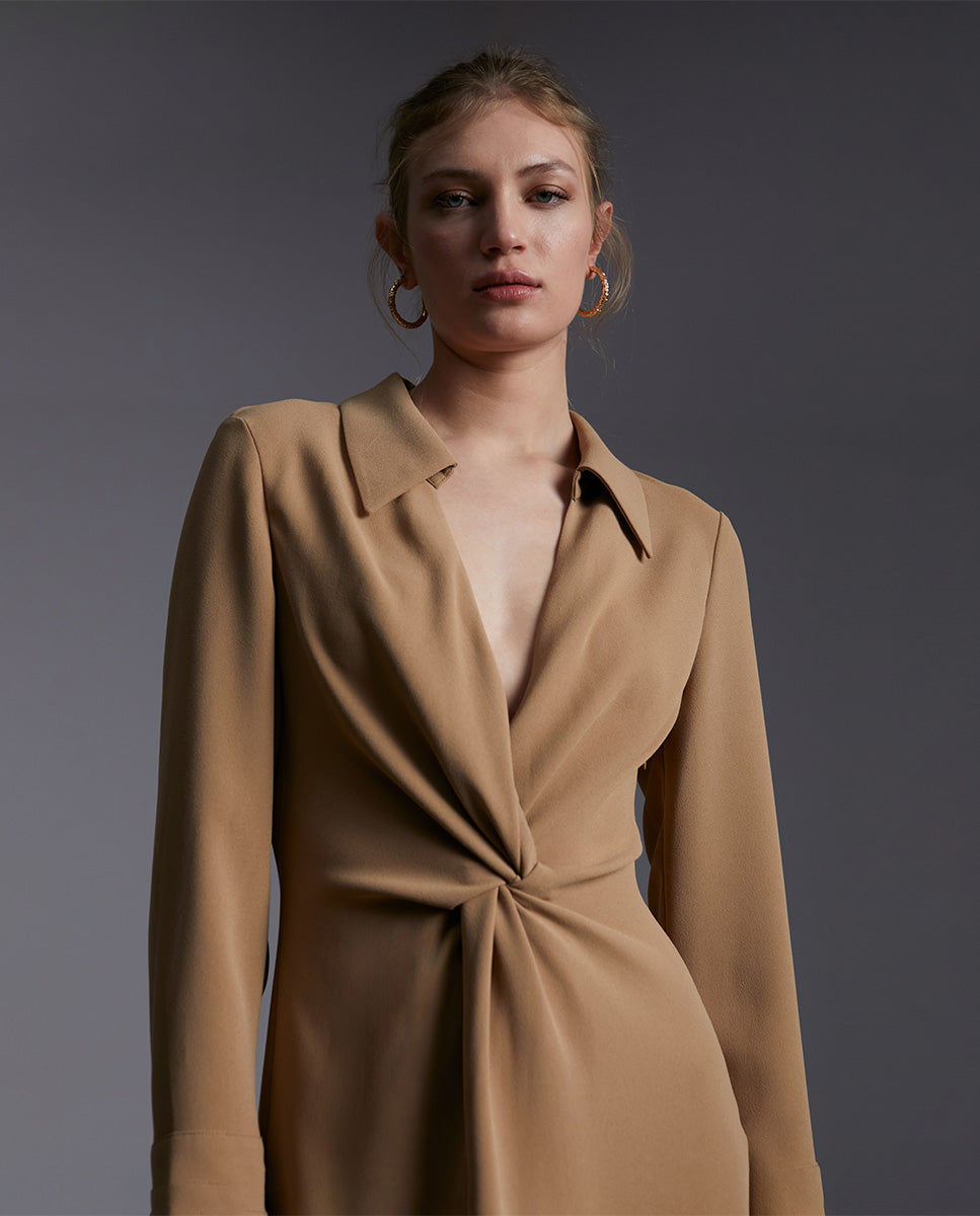 Knotted midi dress