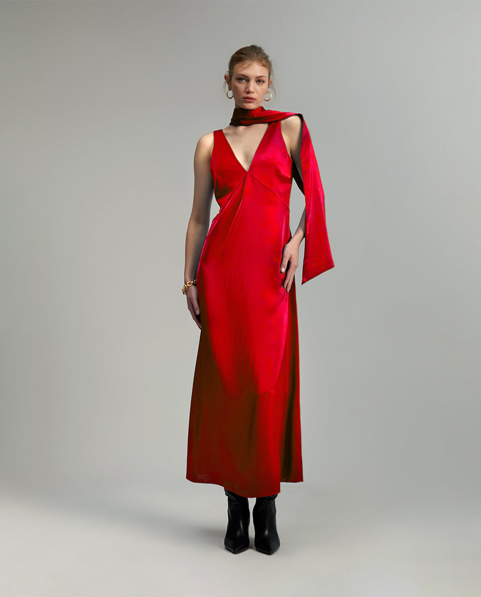 Satin midi dress
