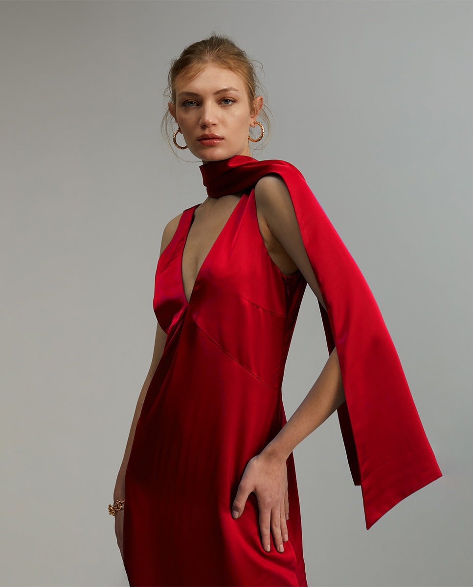 Satin midi dress
