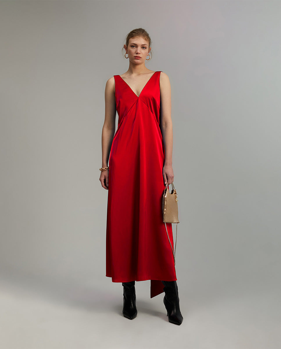 Satin midi dress