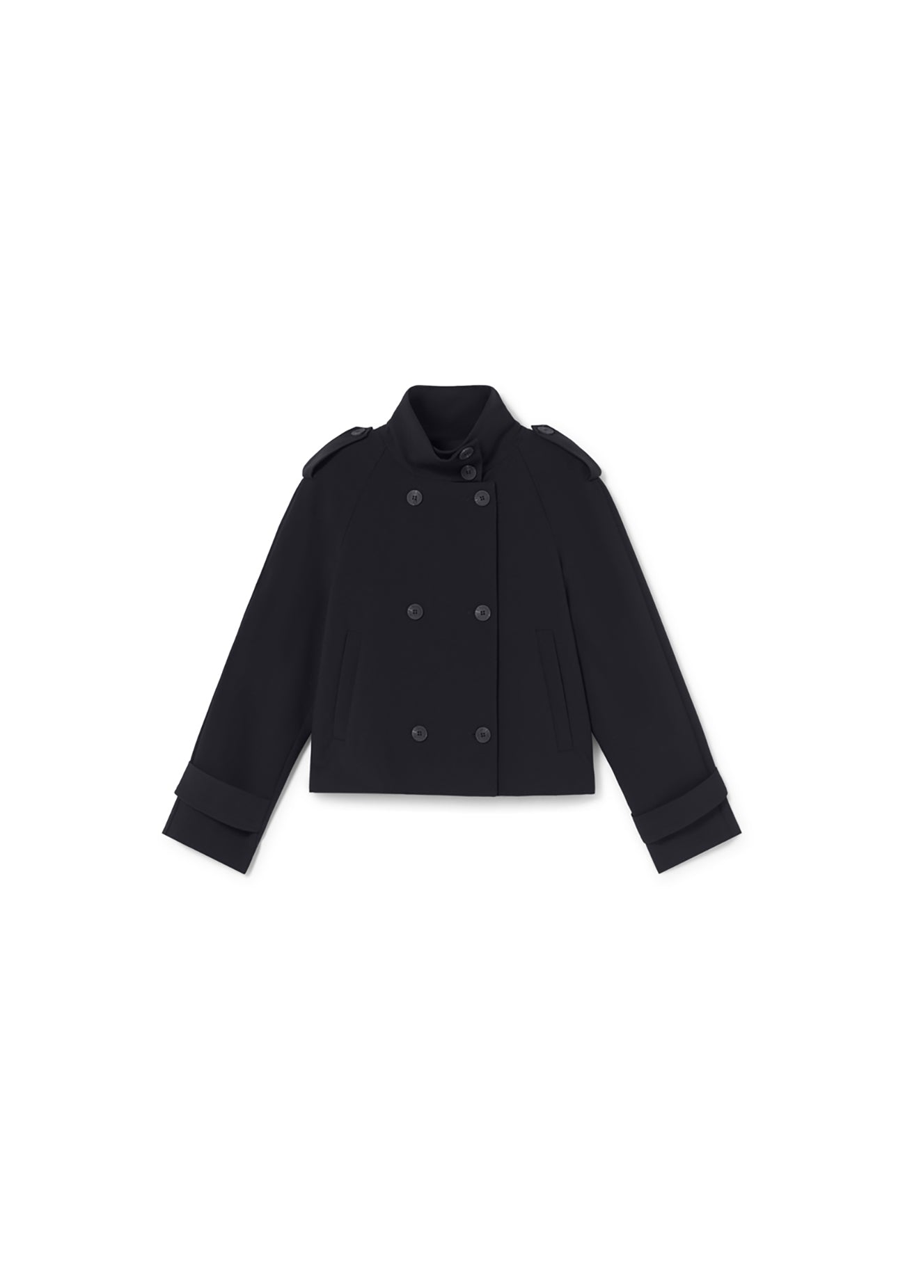 Short jacket with pleated detail on the back