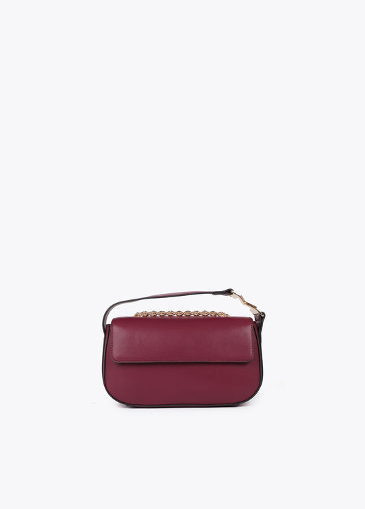 Faux Leather Flap Crossbody with M Logo on Handle