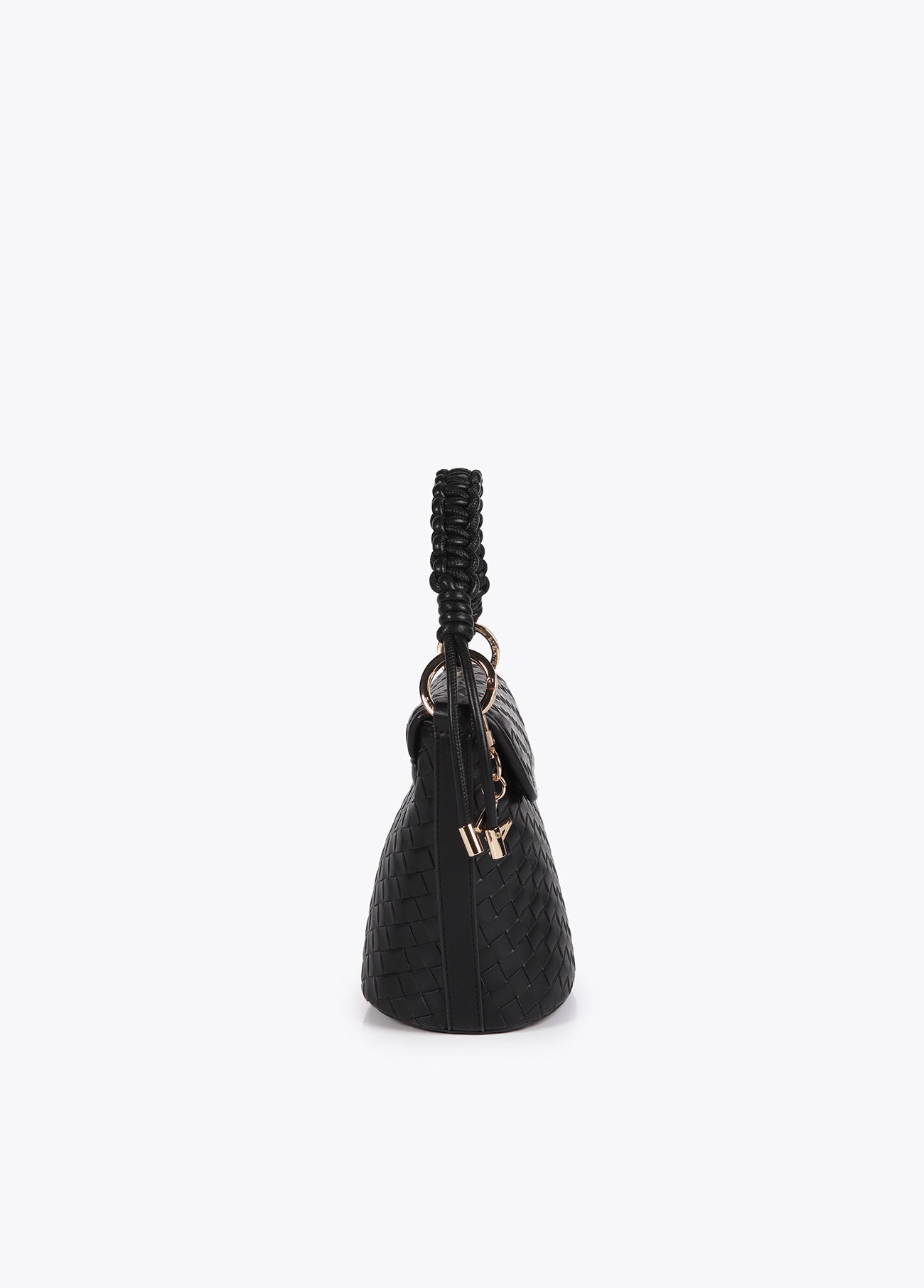 Woven Effect Faux Leather Crossbody Bag