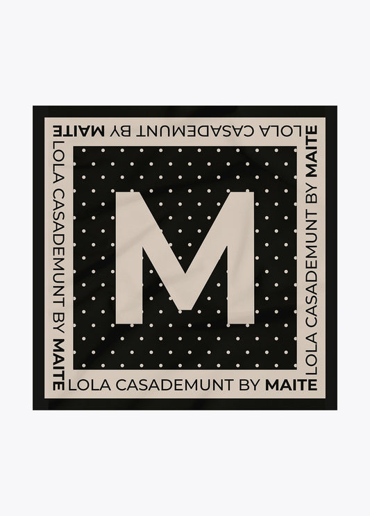 Polka Dot M Initial Scarf