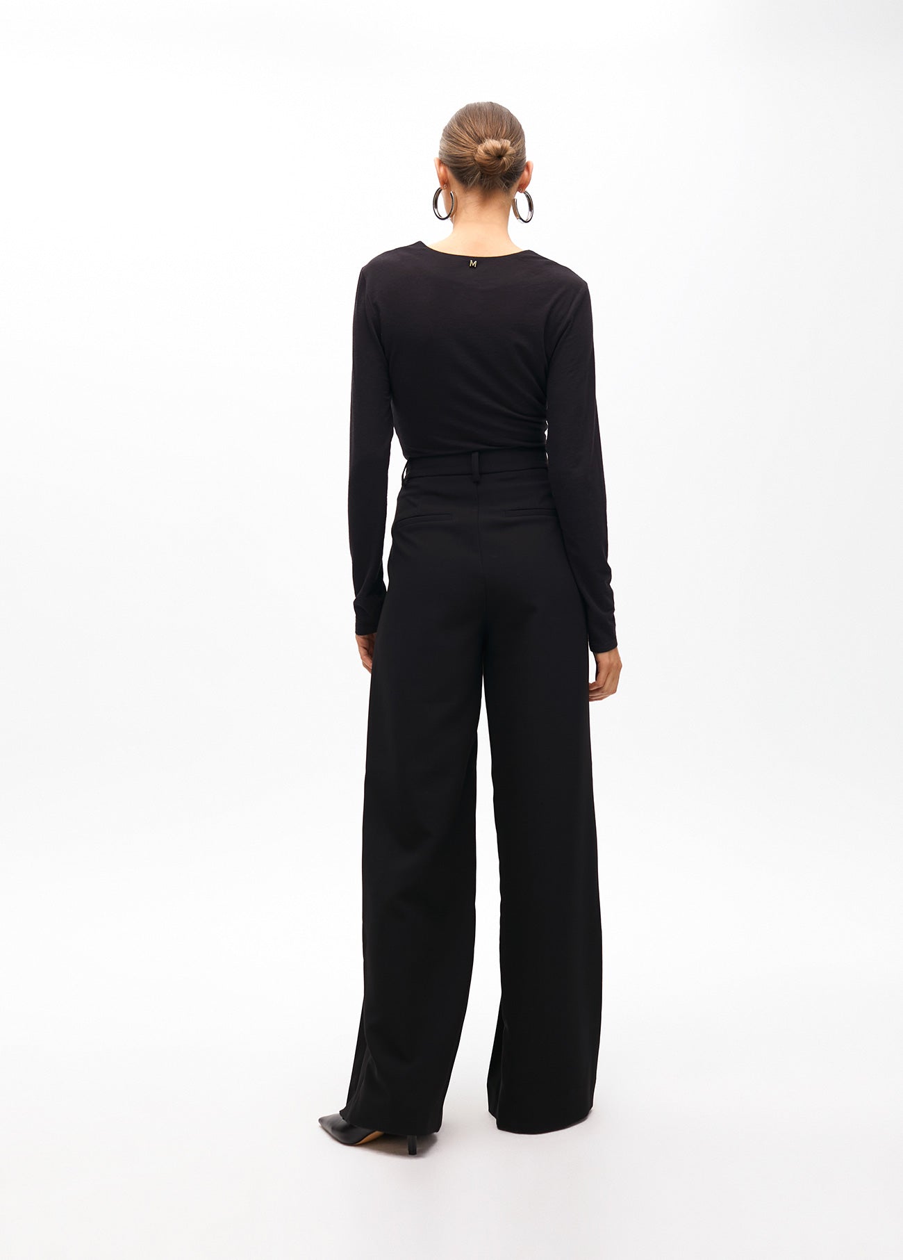 Wideleg pleated trousers