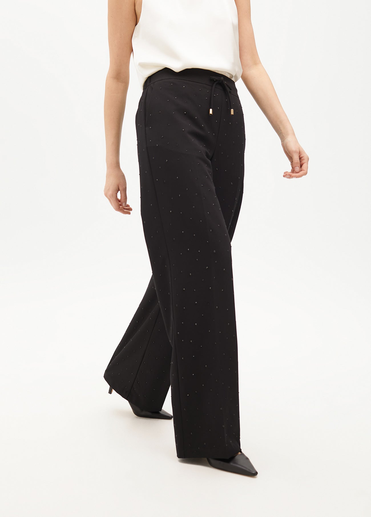 Straight Pants with Strass