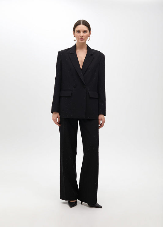 Straight Pants with Strass