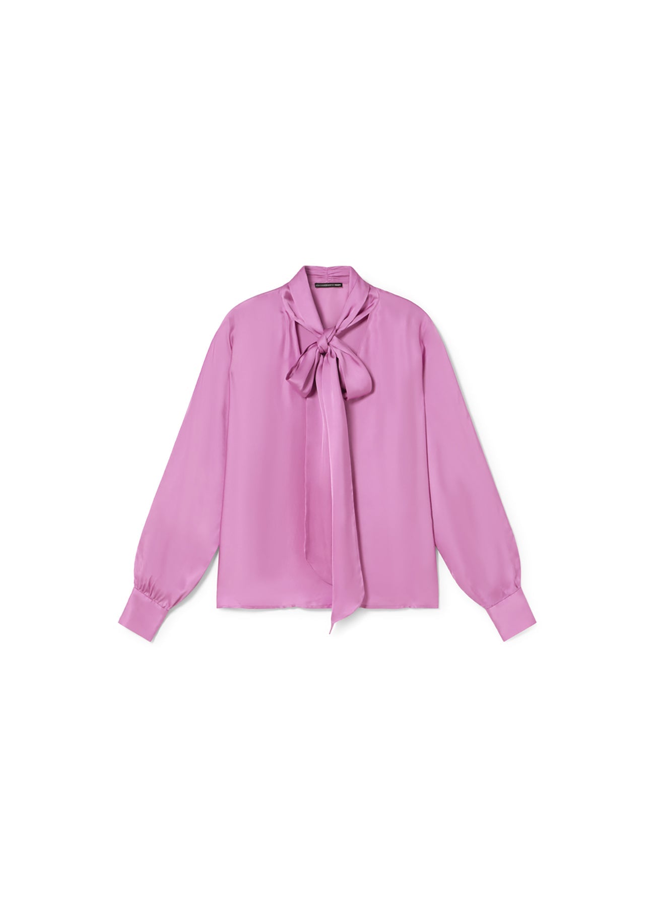 Fluid Satin Blouse with Bow