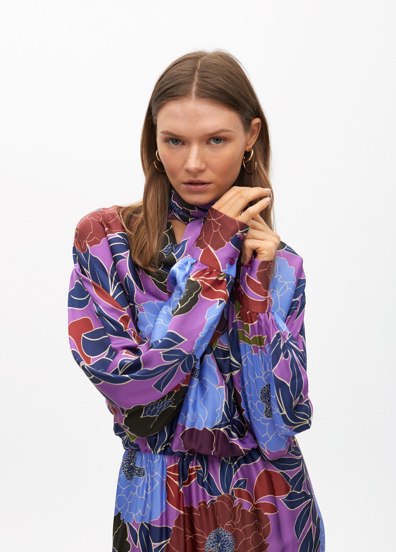 Long Floral Print Dress