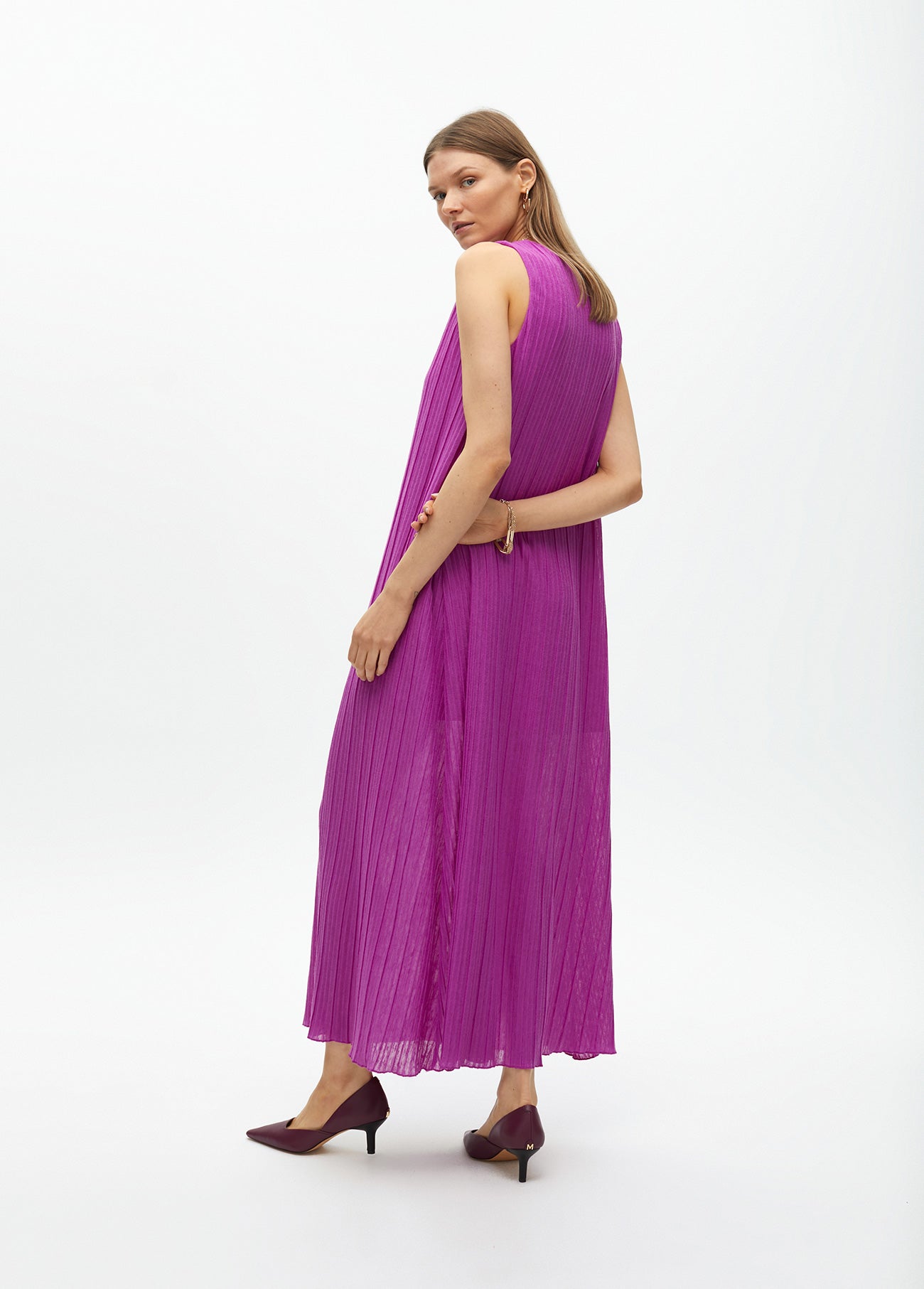 Pleated Strap Dress