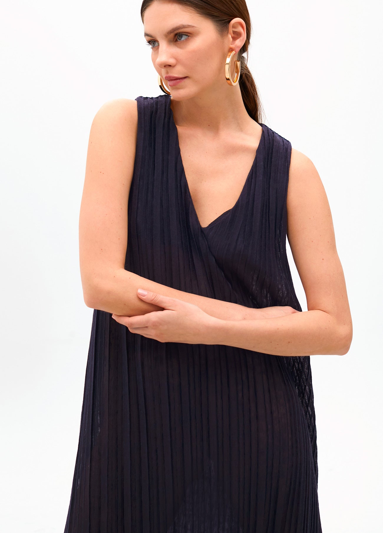 Pleated Strap Dress