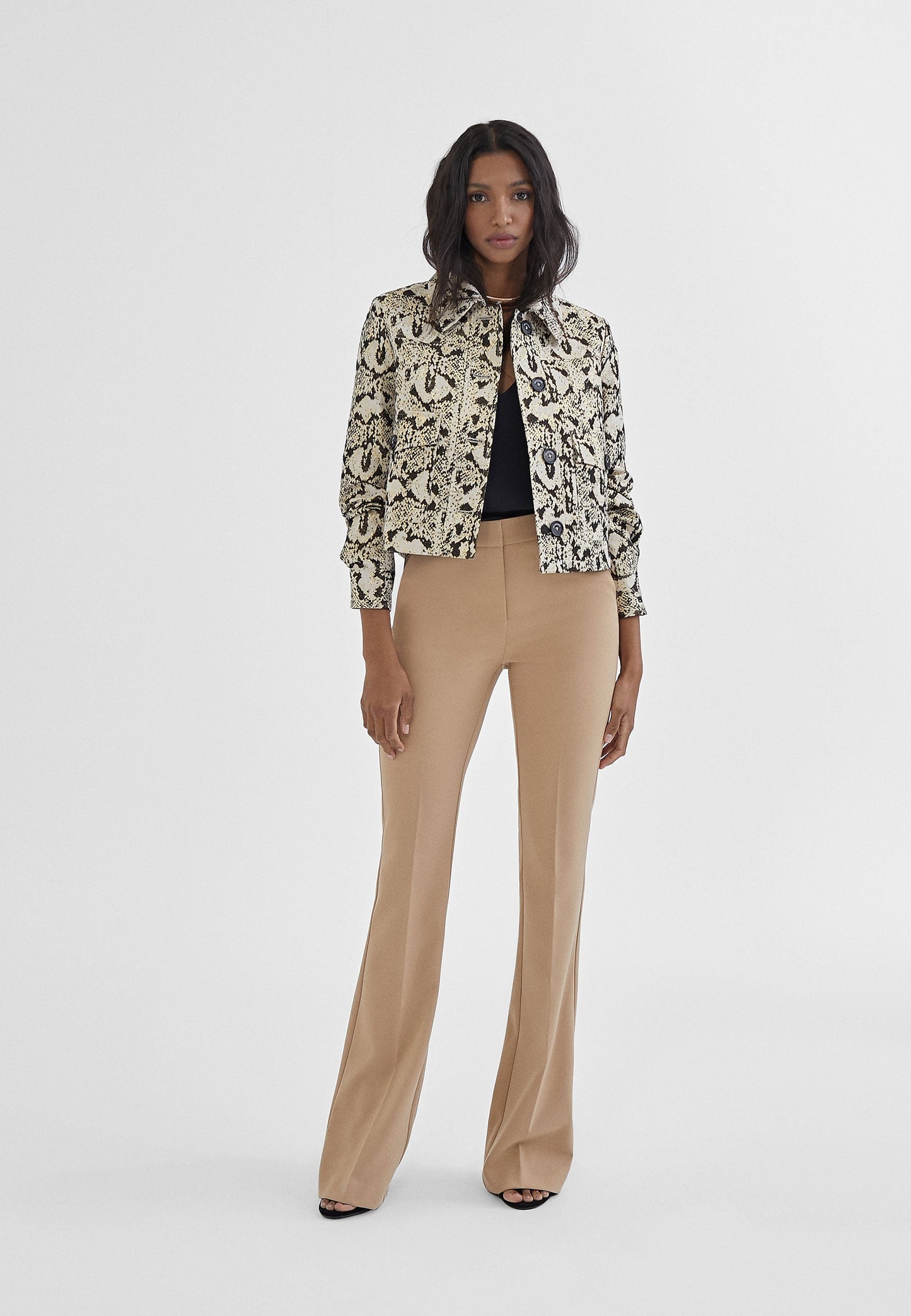 MS2402010-Black-Brown-Short snakeskin print jacket