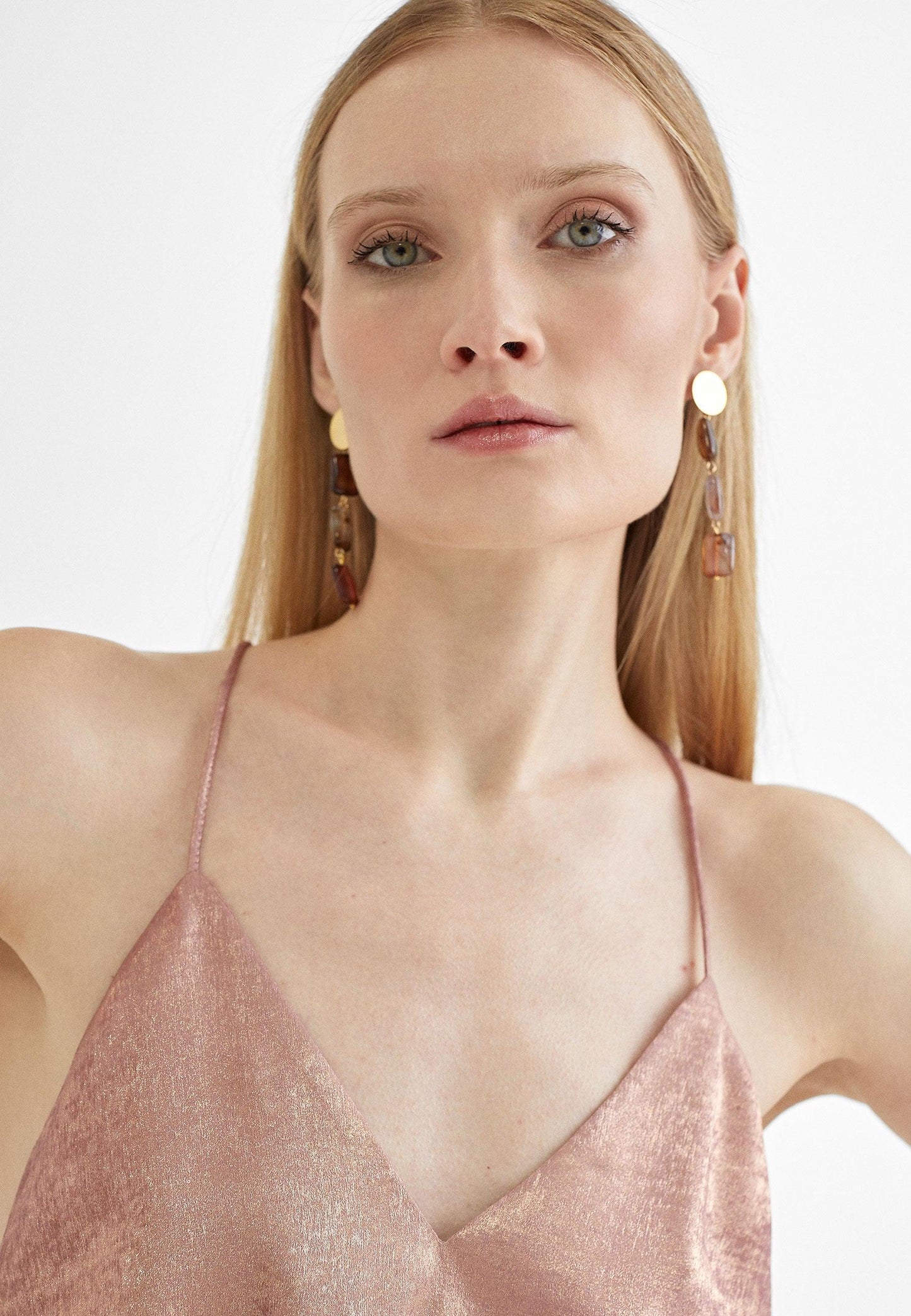 MS2415022-Pink-Camisole top with a V-neckline