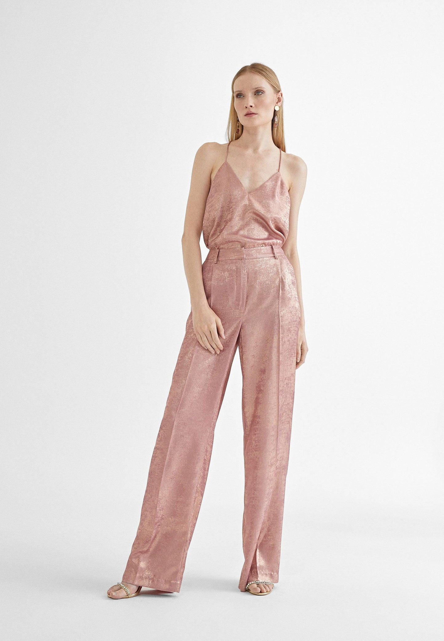 MS2415022-Pink-Camisole top with a V-neckline