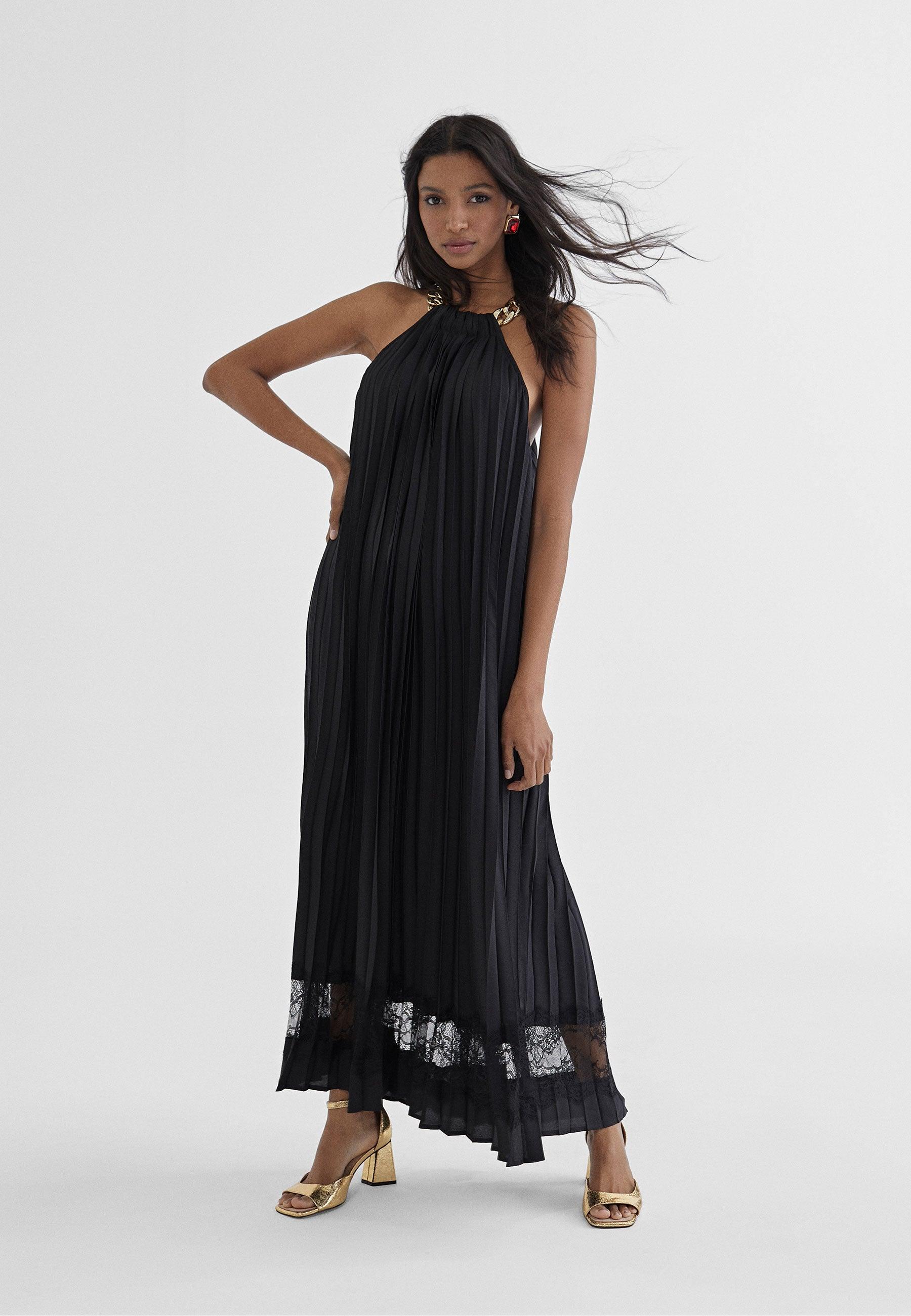 MS2416005-Black-Long halter dress
