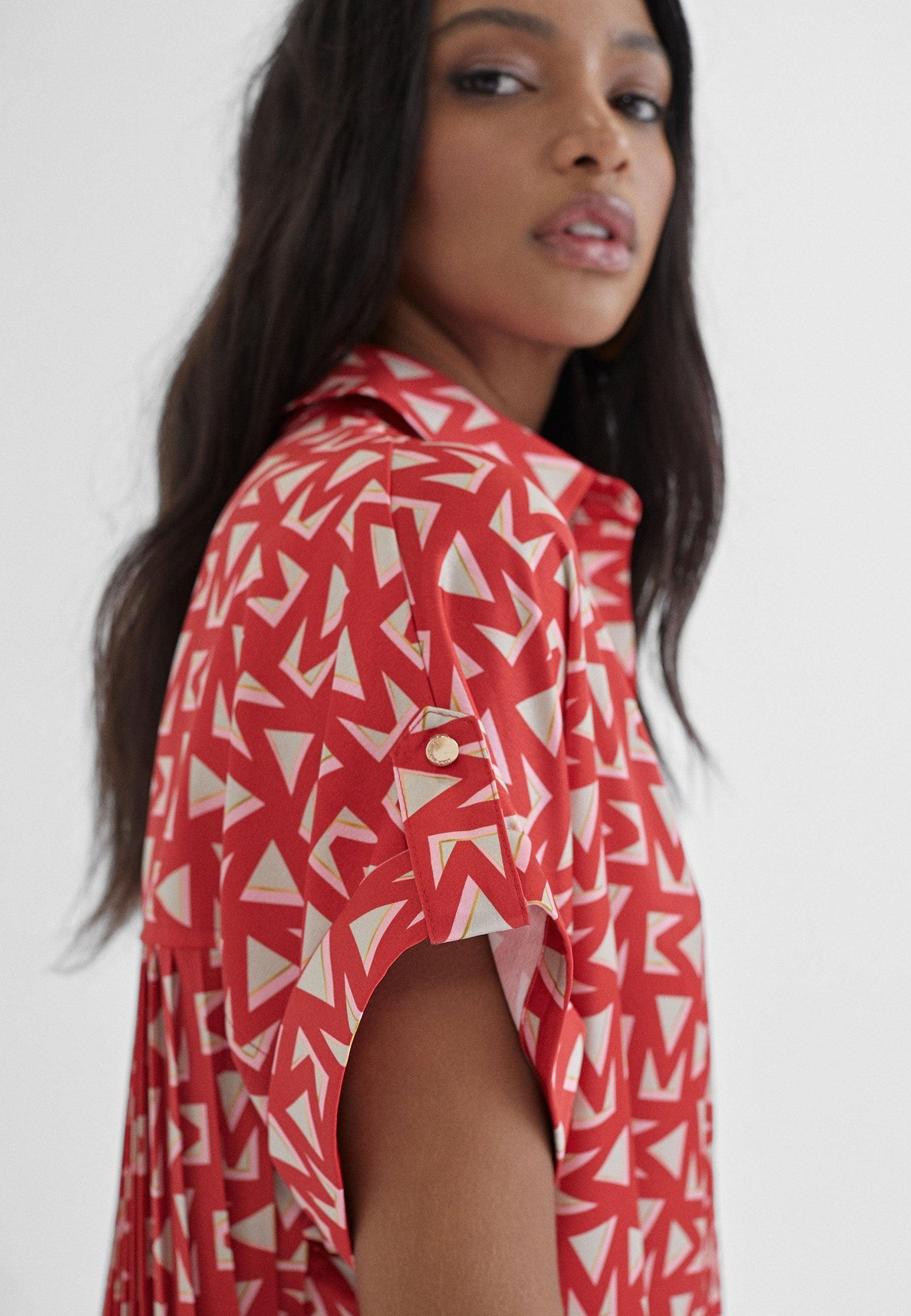MS2416013-Red-Long shirt with monogrammed M