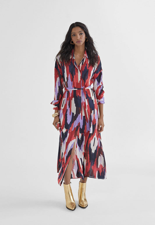 MS2416028-Lilac-Red-Printed shirt dress