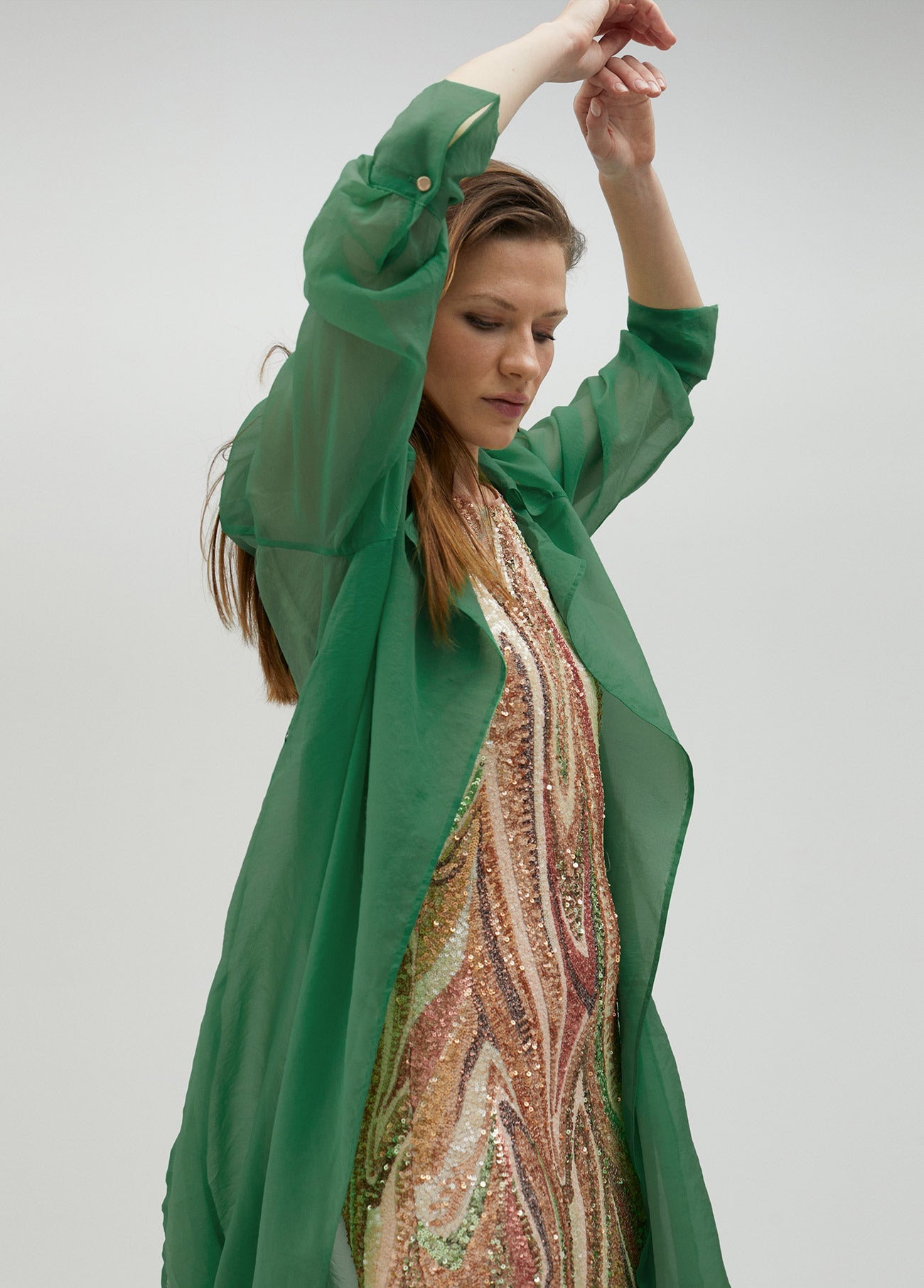 Organza trench coat
