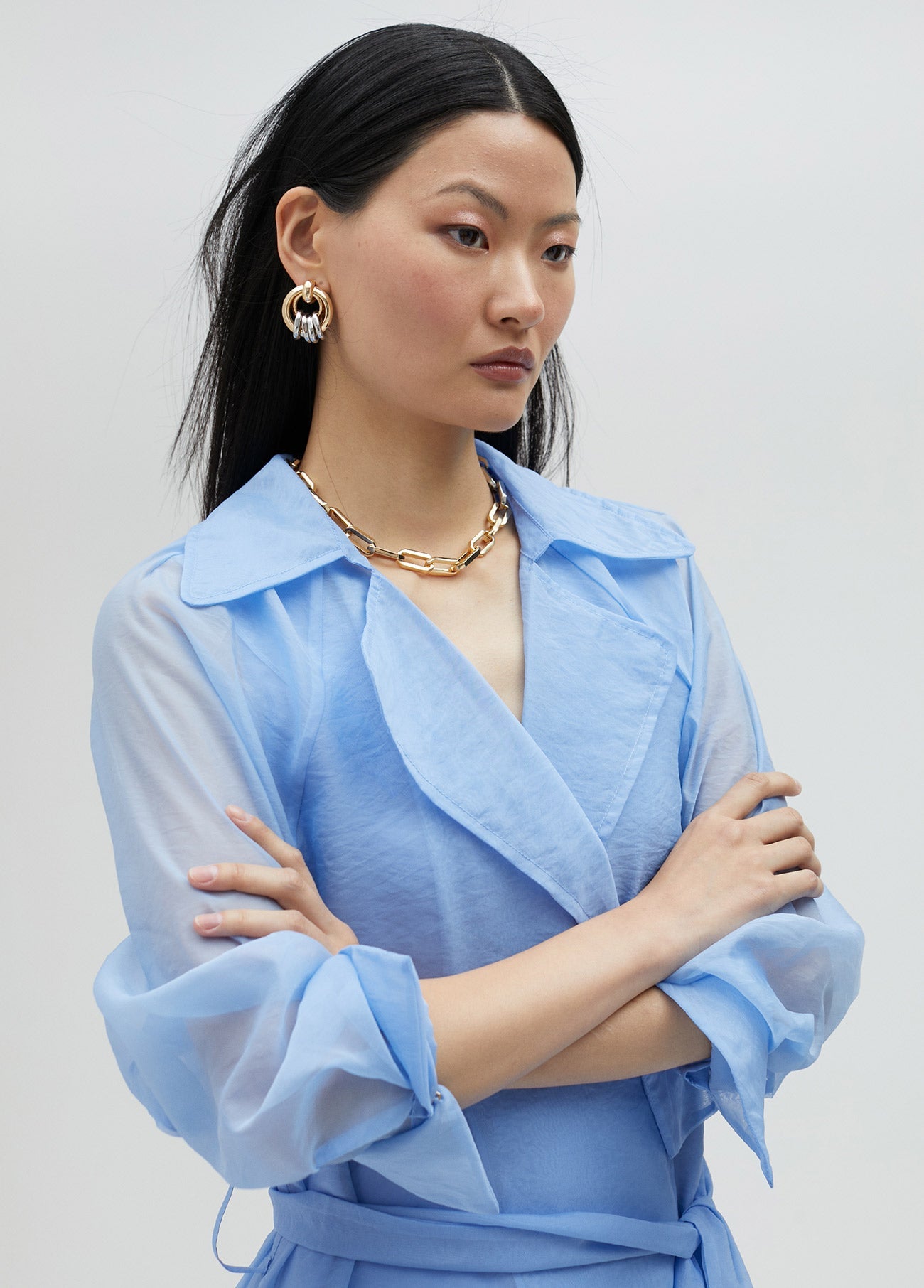Organza trench coat