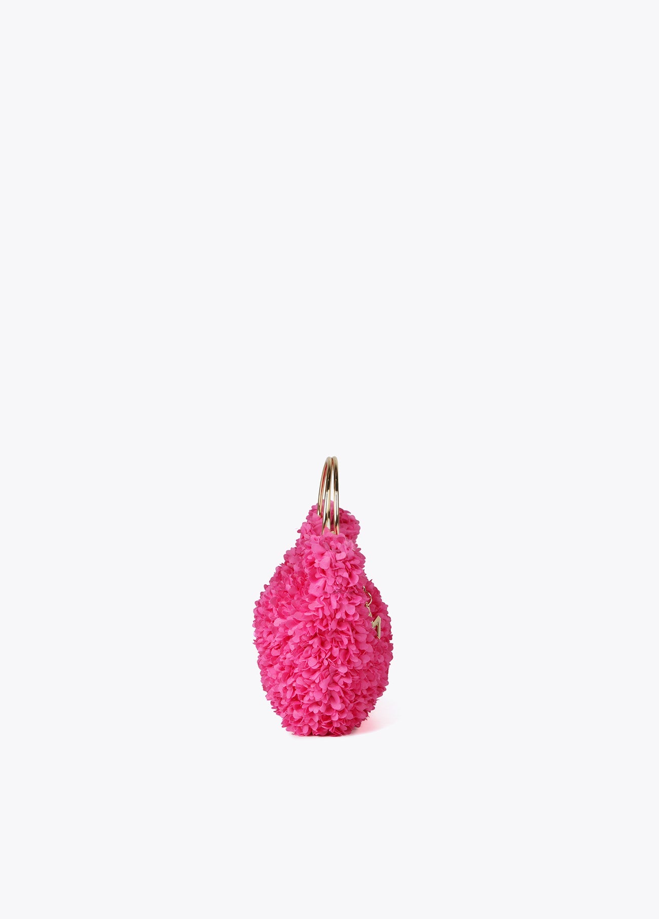 Mini floral fabric bag with metal handles