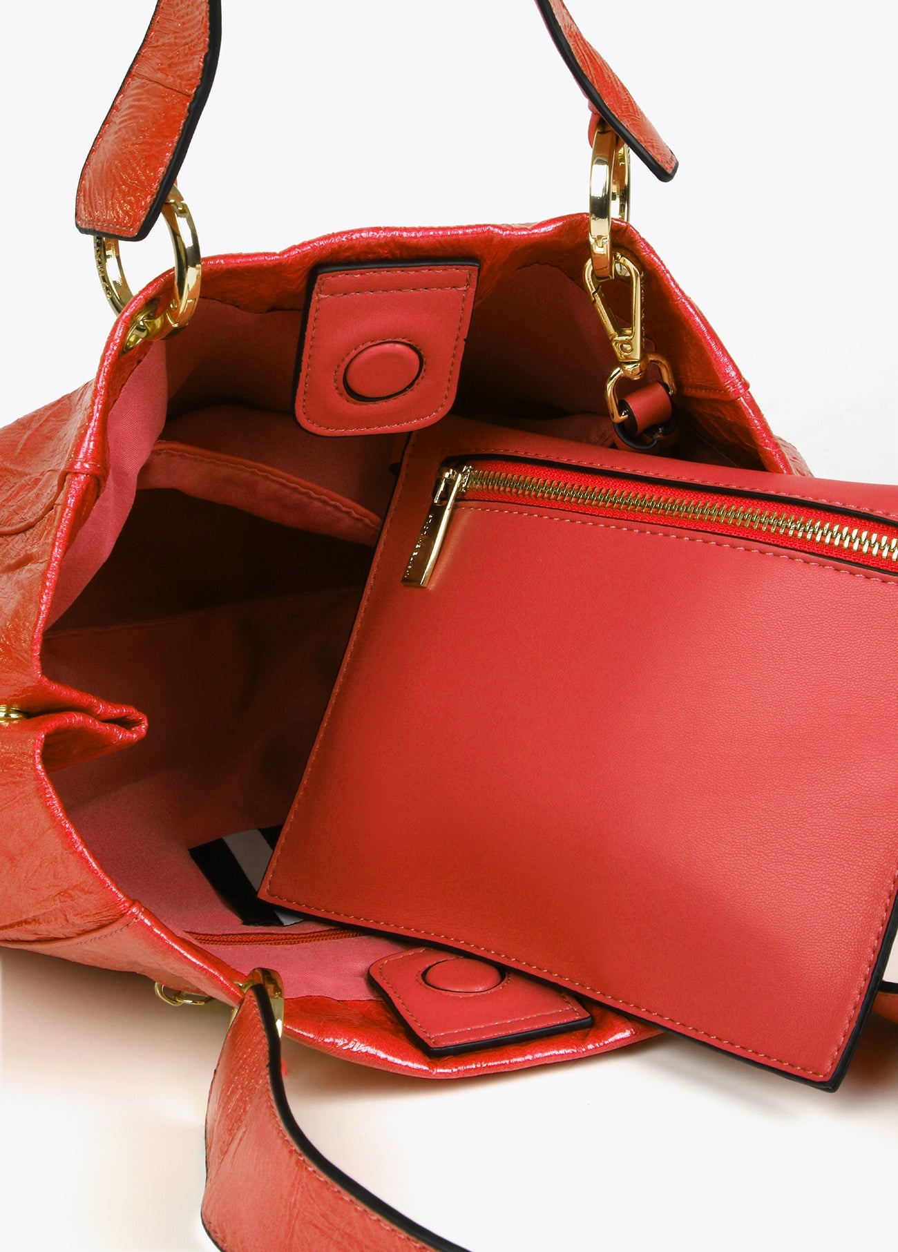 Textured faux leather crossbody bag