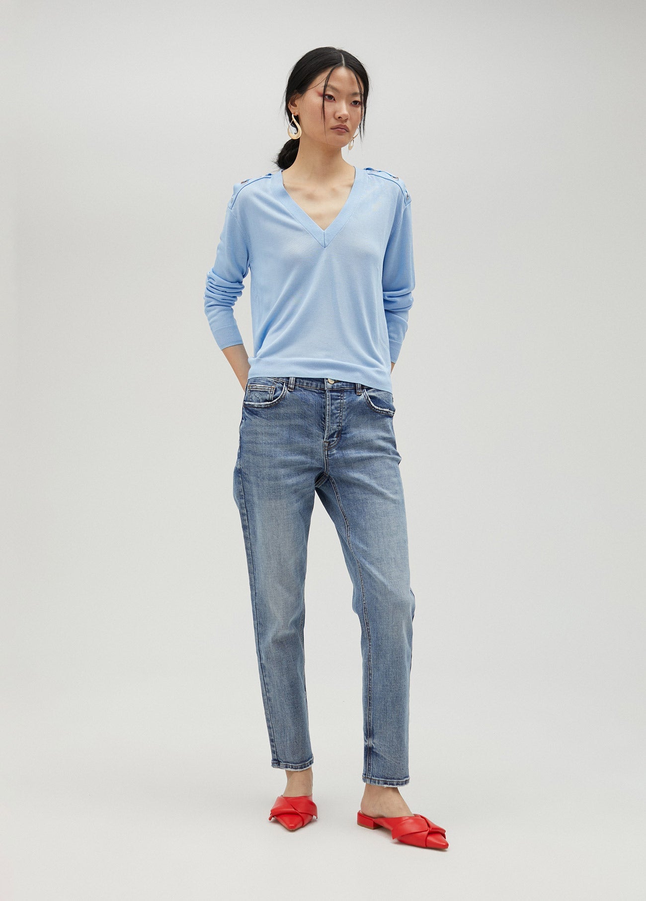 Sweater with shoulder detail
