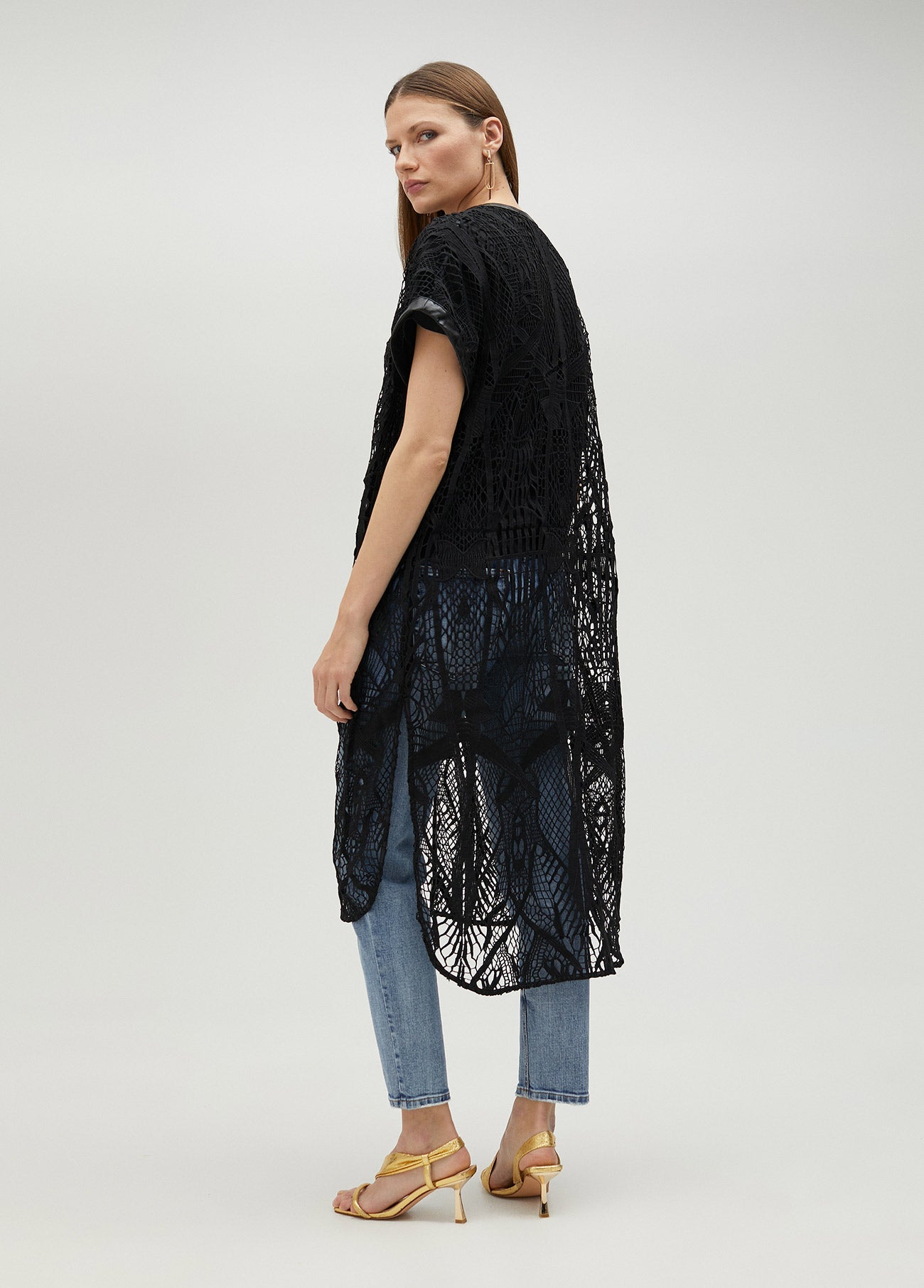 Openwork guipure lace shirt