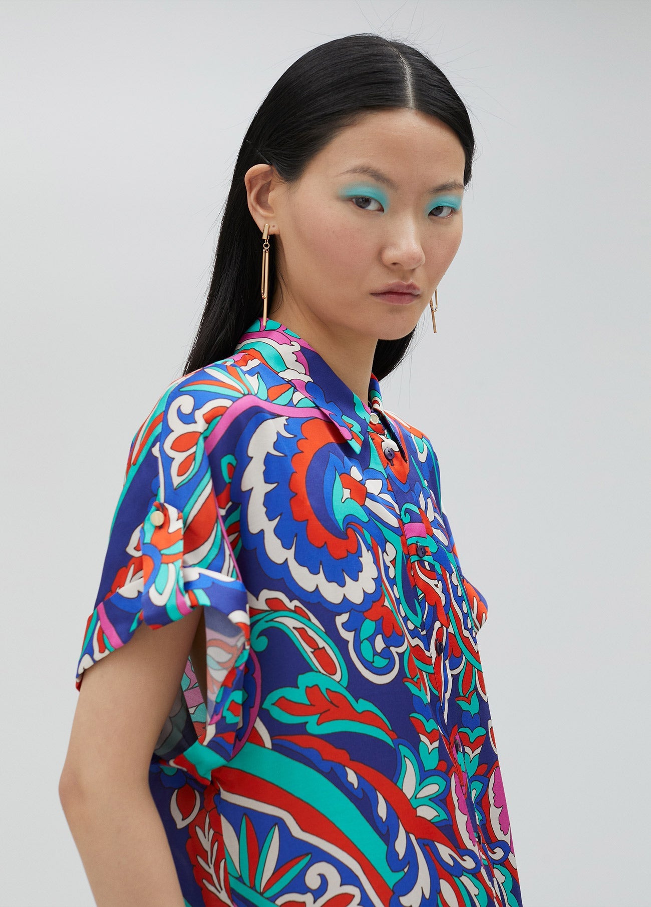 Paisley print oversize blouse