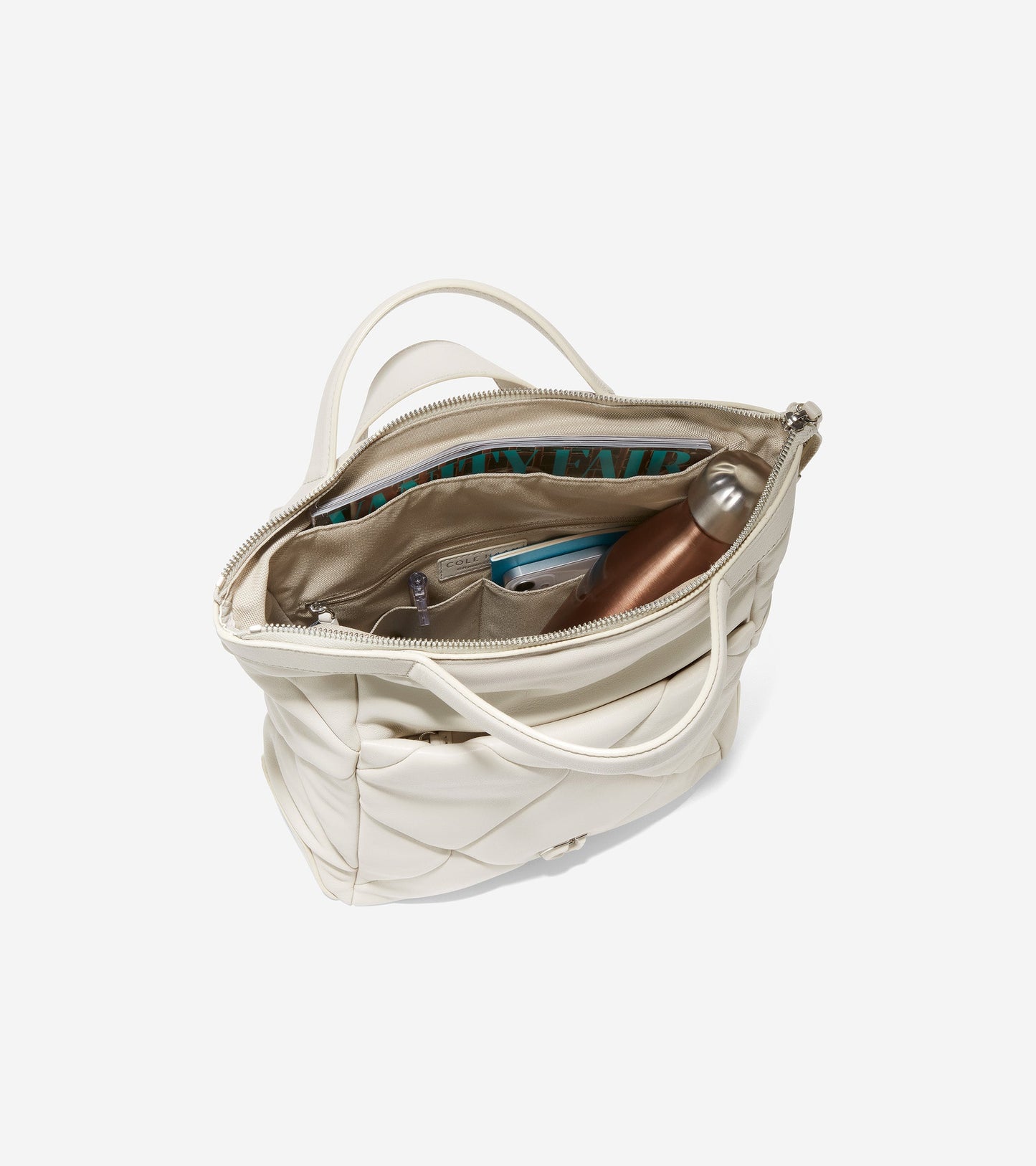 U06271-Grand Ambition Small Convertible Puff Backpack-Silver Birch