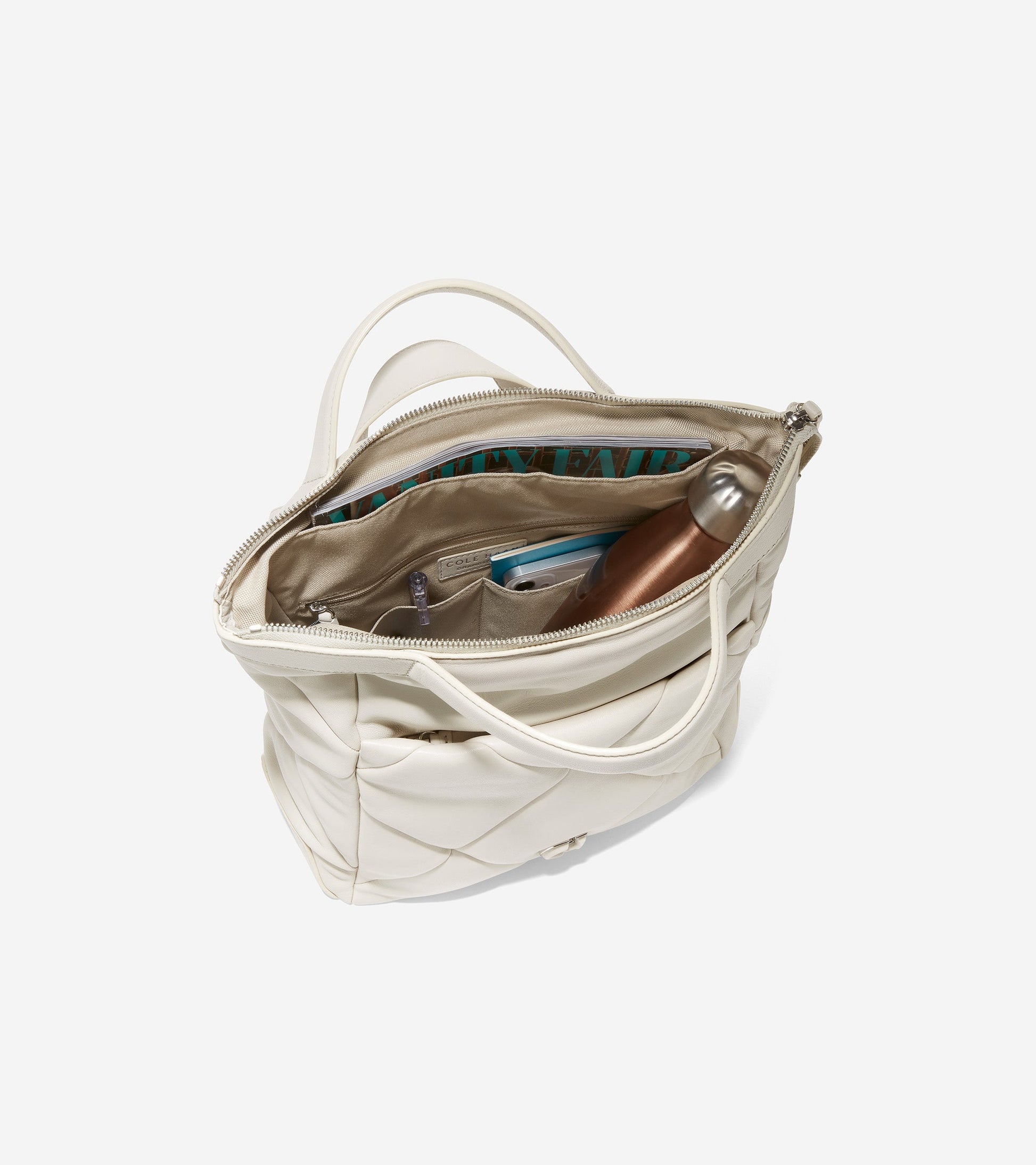 U06271-Grand Ambition Small Convertible Puff Backpack-Silver Birch